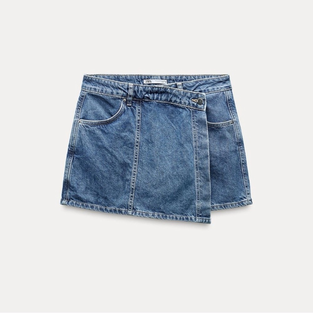 Zara Blue Denim Wrap Skort